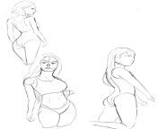 I attempted to try and draw bodies using construction vs outlining, (I cant get the faces right on these for the life me. Bottom left chick came out great though) how can I get better at these? Any feedback on quick faces and body construction? from how can boobs tuch try in bus