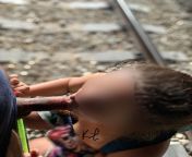 Risky blowjob on train rails from risky blowjob on beach from adorable girl