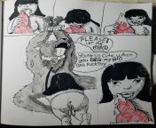 Kinktober days 9 pet play, 10 oral fixation and 11 dirty talk. Art by me. India ink and pen. from ssr india taicher and student