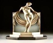 Art Deco Nude Figure and Lamp, Pierre Le Faguays, c. 1928. from amalia paul nude