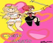 (FANART) I draw the Aegis sisters as Cutie Honey, Mythra as Honey Kisaragi from 16 honey