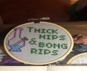 [WIP] - Suggestions needed on color and font - mashup of Julie Jacksons font and Pinterest picture of a bong from thnus mashup