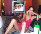 Girl wearing no panties watching erotic porn on her TV from girl dancing no panties
