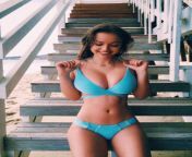 Sophie Mudd in a blue bikini from sophie mudd nude teasing leaked
