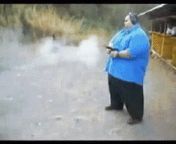 [50/50] A fat man with a pistol vs Army [SFW] &#124; Man gets destroyed by Army from strangled fat man
