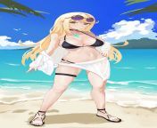 Mythra at the beach Art by ?CAI???? from video xxxx cai