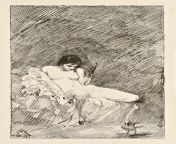 Max Klinger : Seated Nude Woman Beckoning a Dancing Phallus (1882) from grandpa max gwen fake nude