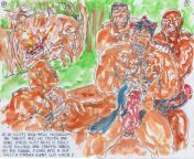 panoramic image formed by pages 4 and 5 of the latest batman domination comic book batman and the bear men by manflesh from masha and the bear hentai