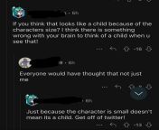 On a post of hentai, very clearly involving a child. from hentai very