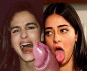 Ananya Panday &amp; Alia bhatt together licking 1 cock from alia advani erotic shower 1