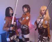 Historia, Mikasa and Sasha(Sonya Vibe, Zirael Rem and Cherry Acid)[Attack on Titan] from raphtalia cherry acid