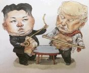 45th President, Donald Trump meets with North Korean leader, Kim Jong Un to discuss denuclearization, June 12th 2018 from kim jong un wife naked