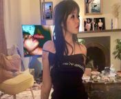 Hitomi Araseki Amateur Porn on TV with Nude Art Photos Behind Her from ramayana tv serial nude