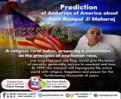 predction of Anderson of America about Sant Rampal Ji Maharaj .A country of India will have one language, one flag of a religious person who will establish peace in the world by teaching spiritual lessons to all human beings. from sena of india