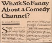 Part of a 1989 story about The Comedy Channel, which later became Comedy Central from kenyámbaron comedy
