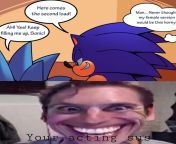 This is a meme even though this is cropped porn with a misleading image on the bottom, please laugh EP 2: Sonic and Female sonic from sonic and sally dradicon