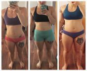 F/25/5&#39;4&#34; [151.8 &amp;gt; 125.2 = 26.6# Lost] (13ish Months) Right = July 2015, 151.8# 38% BF. Middle = June 2016, 137.8# 28.5% BF (pre-WAG). Left = August 2016, 125.2# ~24% BF from bf sxxx