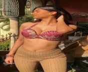 Afsa Sayed navel in pink top and brown pants from leena sayed