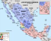 Mapa de la República Mexicana con nombres from república dominicana