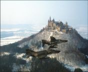 USAF F-4E/Phantom II - 512th and 526th Tactical Fighter Squadrons - flyby of Castle Burg-Hohenzollern, near Ramstein Air Base - 1985 [1102 x 704] from 谷歌外推留痕【电报e10838】google留痕优化 mkx 1102