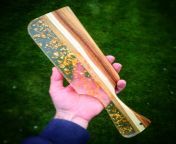 Ever wanted to be spanked by 24k Gold? Laburnum (aka Gold Chain) wood and Gold infused resin spanking paddle! from sleep special❤️gold