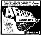 This advertisement for Africa Addio was clumsily edited to read ‘Africa Good-Bye’ when it played at Star Theatre for a week in September 1968 from àfriça