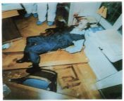 The corpse of Friedrich Leibacher after he committed suicide. Leibacher perpetrated the Zug Massacre on September 27th 2001 at the Zug parliament building in Zug, Canton of Zug, Switzerland. He killed 14 politicians, injured 18 more politicians and journa from pakistani female politicians