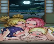 Naruto gets a nice surprise for Christmas ft hinata, Sakura, temari and ino [Naruto] from naruto coge a sakura