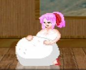 This is call n t mama from mugen. I did not know she can unbirth 2 people instead of one. I found this in a youtube video. If anyone play the game, you could to do it yourself? from mugen enemaslime