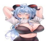 Ganyu showing her boobs (GF) [Genshin Impact] from nri gf showing her boobs