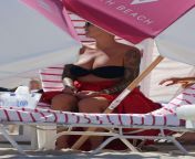 Amber Rose in Bikini at the Beach in Miami from kristina rose in bikini dress