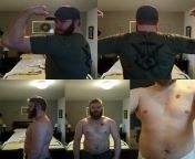 M/32/6&#39;4&#34; [243 &amp;gt;220 = 23lbs] 60 day progress. Towel pic is day 1 from 60 eyr