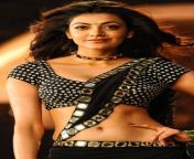Kajal Agarwal navel in black blouse and skirt from kajal agarwal rare hot scene