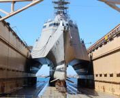Underside of a US Navy Littoral Combat Ship, designed for speeds up to 60 knots from games for speeds