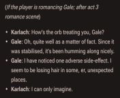 Karlach and Gale banter from fadar and gale