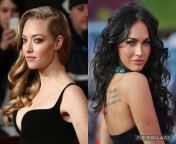 Amanda Seyfried and Megan Fox. Mish with one, doggy with the other from mish frances