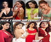 1st Room Pick 2 for BJ ,Masturbation , Spank Ass,2nd Room Pick 2 for Pssy fck , vibrator ,Dildo and Kissing Boobs ,Rest 4 will hve 5 some with you in Public. from man touching and kissing boobs of naked women