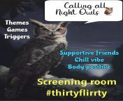 Calling all N???? ?? O???.. Come join the rest of team no sleepers in our screen room #thirtyflirrty Great group of kikers that are genuine, supportive, and sexy! Fun banter games and more!! Bring your personalities &amp; join the fun! Late night conversa from wwwxxxx0 all n