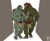 Some boar-orcs having a laugh from boar