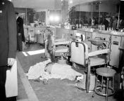 The mirror that attacked Albert Anastasia inside the barber shop at the Park Sheraton Hotel in New York. Albert tried to fight back by charging at the mirror and hitting it, but the mirror was too strong and overpowered him easily. from gio albert