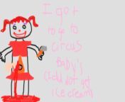 A child&#39;s recreation of the events at Circus Baby&#39;s Pizza from fnaf circus baby