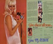 Playmate DeDe Lind in the Playboy ad for 1967 from playboy ad