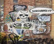 Found wandering Soho NYC after the Fairly recent #BLM (One of a series) Synchronicity Super HeroMix of wall pastings, graffiti, and stickersPart of a series of art appearing after the #BLM protests in Soho from soho com