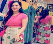 Puja Banerjee is showing her front view &amp; back view ( in mirror) at shopping mall. Share your thoughts in comments from dress change at shopping mall saree