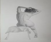 Female figure drawing, graphite on paper. Sorry no tits! from drawing tattoos on pussy