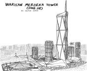 A drawing by me of soon to be the tallest building in Malaysia, PNB 118 from jiran malaysia