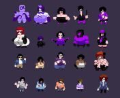 Been making more sprites for my game. My game plays similarly to LISA: The Painful. And like in LISA: The Painful, every single character even NPCs have unique designs each. from soya game