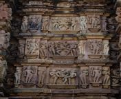 I saw someone post about a sculpture from the Khajuraho Temples. I recently visited Khajuraho, Madhya Pradesh, and clicked this image from the Kandariya Mahadev Temple. from madhya pradesh village fondles and sucks