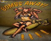 Lisa&#39;s image on a vintage B-17 bomber. Let&#39;s give em hell boys! ...??? from vintage b