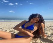 my blue bikini that matches the color of the sky and the see. from the color of the sky